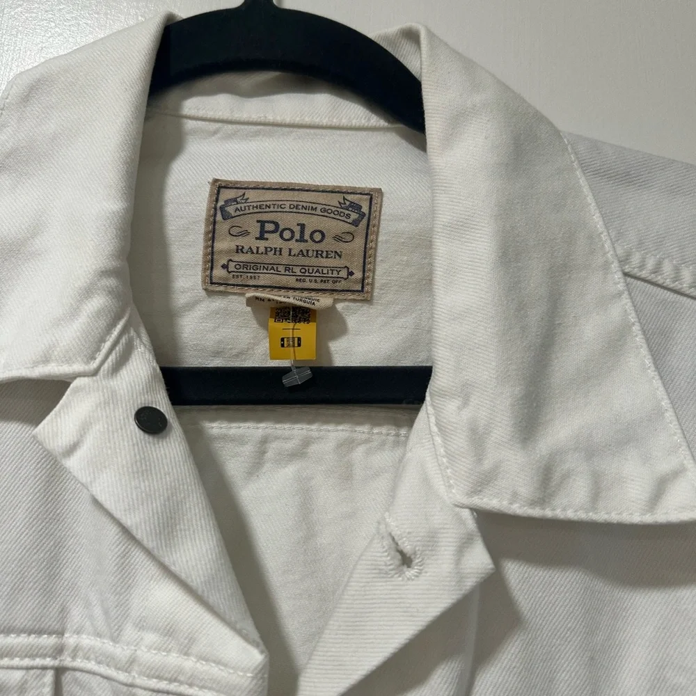 Polo by Ralph Lauren White Denim Trucker Jacket - Picture 3 of 4